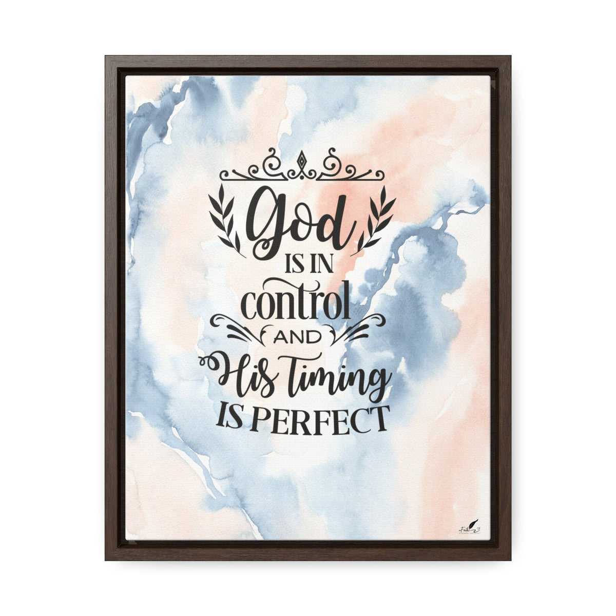 Trust in His Plan: A Timeless Framed Canvas Reminder That God's Timing is Perfect Canvas Printify 11″ x 14″ 1.25" Walnut