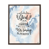 Trust in His Plan: A Timeless Framed Canvas Reminder That God's Timing is Perfect Canvas Printify 16″ x 20″ 1.25