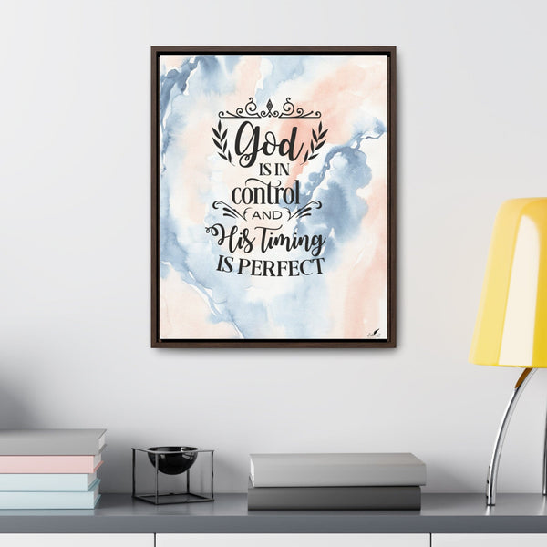 Trust in His Plan: A Timeless Framed Canvas Reminder That God's Timing is Perfect Canvas Printify 