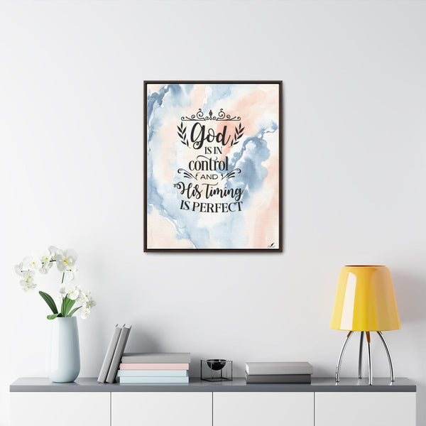 Trust in His Plan: A Timeless Framed Canvas Reminder That God's Timing is Perfect Canvas Printify 