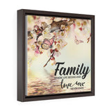 Family Wall Art: Family where life begins and Love never ends - Square Framed Premium Gallery Wrap Canvas Canvas Printify 12″ × 12″ Walnut Premium Gallery Wraps (1.25″)
