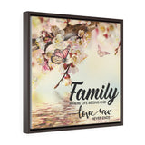 Family Wall Art: Family where life begins and Love never ends - Square Framed Premium Gallery Wrap Canvas Canvas Printify 20″ × 20″ Walnut Premium Gallery Wraps (1.25″)