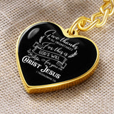 Give thanks in all circumstances for this... - Graphic Heart Keychain Jewelry ShineOn Fulfillment Graphic Heart Keychain (Gold) No 