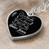 Give thanks in all circumstances for this... - Graphic Heart Keychain Jewelry ShineOn Fulfillment Graphic Heart Keychain (Silver) No 