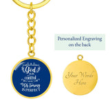 God is in Control - Graphic Circle Keychain Jewelry ShineOn Fulfillment Luxury Keychain (18K Yellow Gold Finish) Yes 