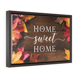 Home Wall Art: Home Sweet Home - Horizontal Framed Premium Canvas Canvas Printify 18″ × 12″ Walnut Premium Gallery Wraps (1.25″)