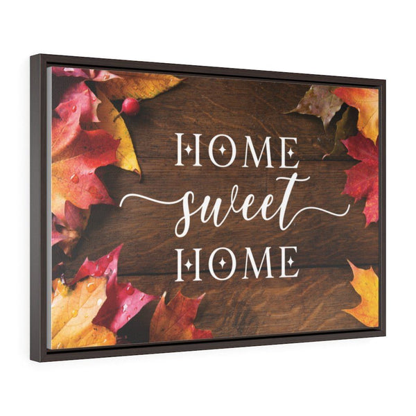 Home Wall Art: Home Sweet Home - Horizontal Framed Premium Canvas Canvas Printify 30″ × 20″ Walnut Premium Gallery Wraps (1.25″)