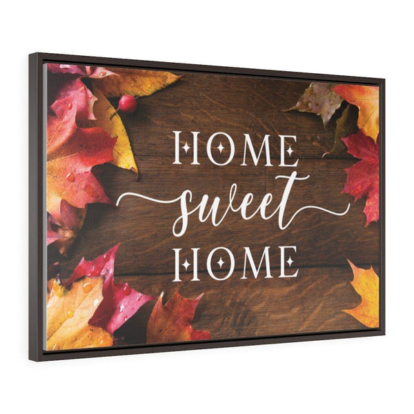 Home Wall Art: Home Sweet Home - Horizontal Framed Premium Canvas Canvas Printify 36″ × 24″ Walnut Premium Gallery Wraps (1.25″)