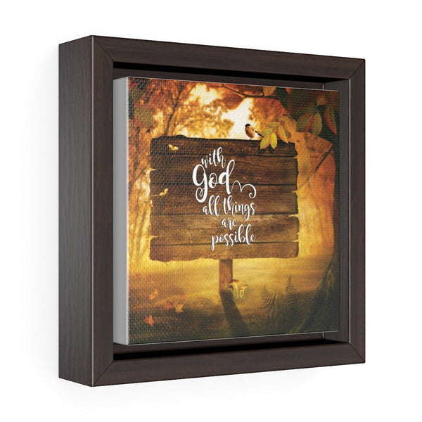 Home Wall Art: with God all things are possible - Square Framed Gallery Canvas Canvas Printify 