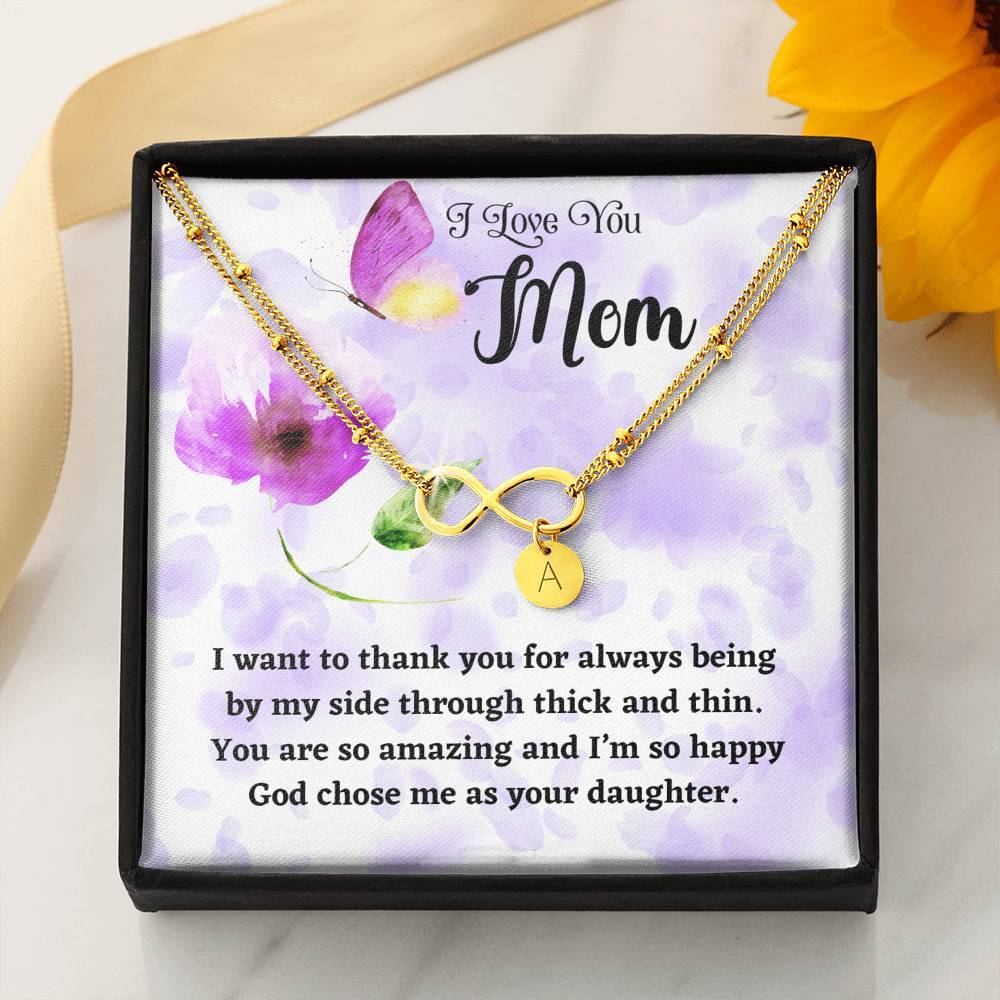Infinity Bracelet gift for Mom - I Love you Mom Jewelry ShineOn Fulfillment Gold Dipped Bracelet + 1 Charm 
