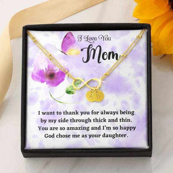 Infinity Bracelet gift for Mom - I Love you Mom Jewelry ShineOn Fulfillment Gold Dipped Bracelet + 2 Charms 