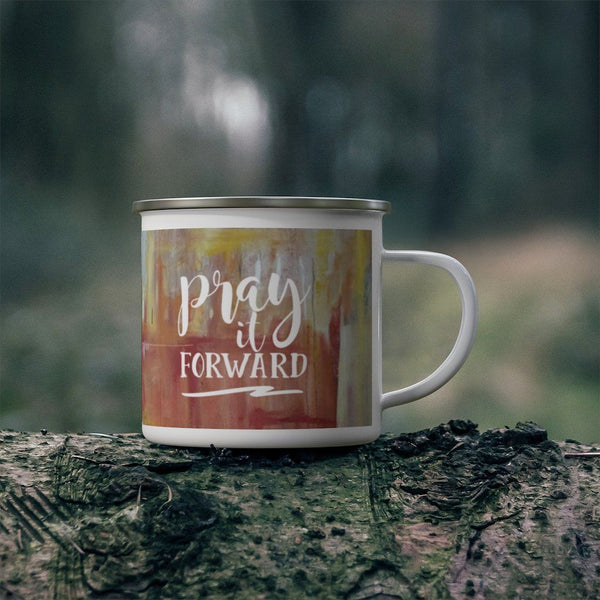 Pray it forward - Enamel Camping Mug Mug Printify 
