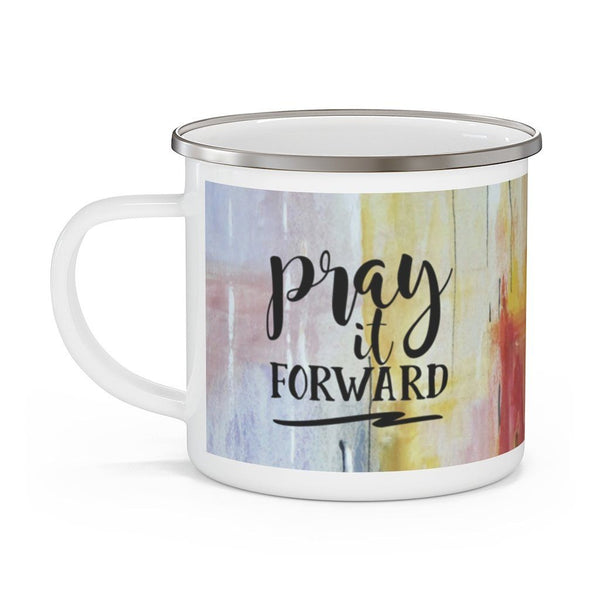 Pray it forward - Enamel Camping Mug Mug Printify 