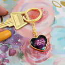  Graphic Heart Keychain (Gold)